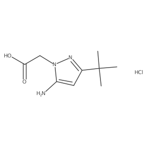 2-(5-amino-3-tert-butyl-1H-pyrazol-1-yl)acetic acid hydrochloride结构式