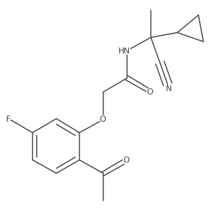 2-(2-acetyl-5-fluorophenoxy)-N-(1-cyano-1-cyclopropylethyl)acetamide结构式