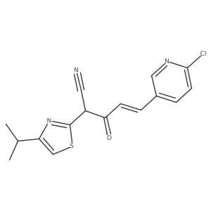 (E)-5-(6-Chloropyridin-3-yl)-3-oxo-2-(4-propan-2-yl-1,3-thiazol-2-yl)pent-4-enenitrile结构式