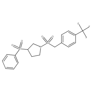 3-(Phenylsulfonyl)-1-((4-(trifluoromethyl)benzyl)sulfonyl)pyrrolidine Structure