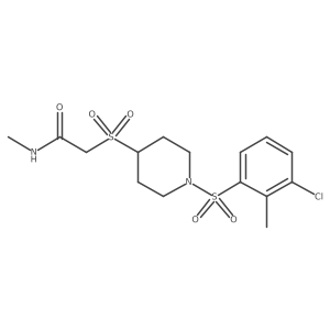 2-((1-((3-chloro-2-methylphenyl)sulfonyl)piperidin-4-yl)sulfonyl)-N-methylacetamide Structure