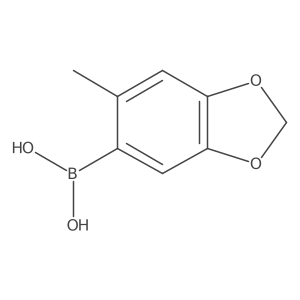 (6-Methyl-1,3-dioxaindan-5-yl)boronic acid结构式