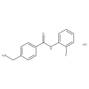 Cl.NCc1ccc(C(=O)Nc2ccccc2F)cc1结构式