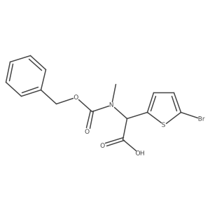 2-{[(Benzyloxy)carbonyl](methyl)amino}-2-(5-bromothiophen-2-yl)acetic acid Structure