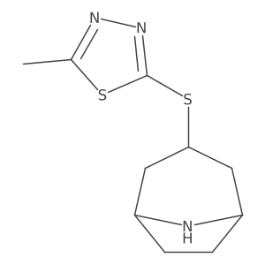 2-(8-azabicyclo[3.2.1]octan-3-ylsulfanyl)-5-methyl-1,3,4-thiadiazole结构式