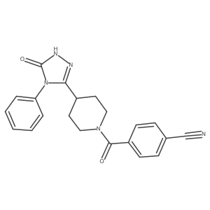 4-{[4-(5-oxo-4-phenyl-4,5-dihydro-1H-1,2,4-triazol-3-yl)piperidin-1-yl]carbonyl}benzonitrile结构式