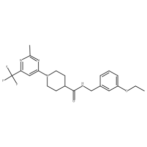 N-(3-ethoxybenzyl)-1-[2-methyl-6-(trifluoromethyl)pyrimidin-4-yl]piperidine-4-carboxamide结构式