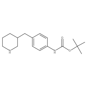 tert-butyl N-{4-[(piperidin-3-yl)methyl]phenyl}carbamate结构式