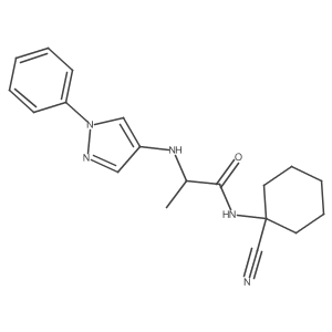 N-(1-cyanocyclohexyl)-2-[(1-phenyl-1H-pyrazol-4-yl)amino]propanamide Structure