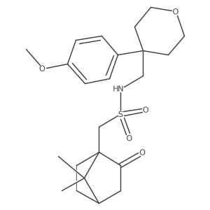 1-(7,7-dimethyl-2-oxobicyclo[2.2.1]heptan-1-yl)-N-((4-(4-methoxyphenyl)tetrahydro-2H-pyran-4-yl)methyl)methanesulfonamide Structure