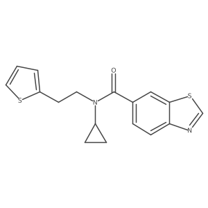 N-cyclopropyl-N-(2-(thiophen-2-yl)ethyl)benzo[d]thiazole-6-carboxamide结构式