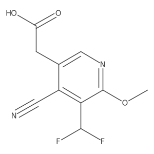 2-(4-Cyano-5-(difluoromethyl)-6-methoxypyridin-3-yl)acetic acid Structure