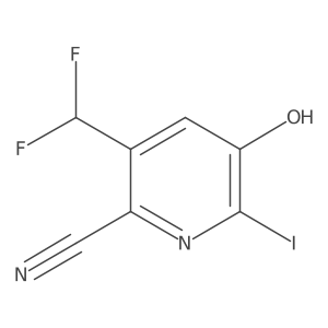 3-(Difluoromethyl)-5-hydroxy-6-iodopicolinonitrile Structure