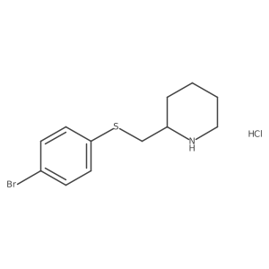 2-([(4-Bromophenyl)sulfanyl]methyl)piperidine hydrochloride结构式