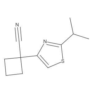 1-[2-(Propan-2-yl)-1,3-thiazol-4-yl]cyclobutane-1-carbonitrile Structure