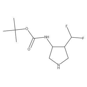 tert-Butyl ((3S,4R)-4-(difluoromethyl)pyrrolidin-3-yl)carbamate Structure