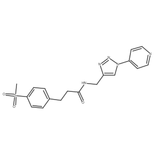 3-(4-(methylsulfonyl)phenyl)-N-((1-(pyridin-4-yl)-1H-1,2,3-triazol-4-yl)methyl)propanamide结构式