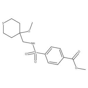 methyl 4-(N-((4-methoxytetrahydro-2H-thiopyran-4-yl)methyl)sulfamoyl)benzoate Structure