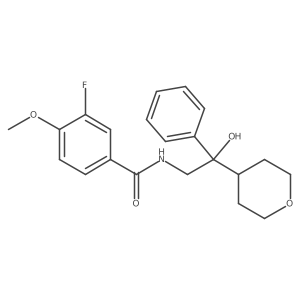 3-fluoro-N-(2-hydroxy-2-phenyl-2-(tetrahydro-2H-pyran-4-yl)ethyl)-4-methoxybenzamide结构式