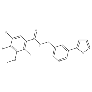 2,4,5-trifluoro-N-((5-(furan-2-yl)pyridin-3-yl)methyl)-3-methoxybenzamide结构式