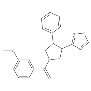 (3-(1,2,4-Oxadiazol-3-yl)-4-phenylpyrrolidin-1-yl)(3-methoxyphenyl)methanone结构式