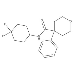 N-(4,4-difluorocyclohexyl)-4-phenyltetrahydro-2H-pyran-4-carboxamide结构式