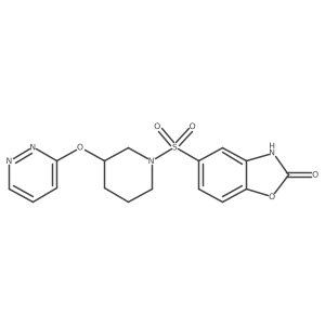5-((3-(pyridazin-3-yloxy)piperidin-1-yl)sulfonyl)benzo[d]oxazol-2(3H)-one结构式
