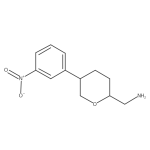 [(2S,5R)-5-(3-nitrophenyl)oxan-2-yl]methanamine Structure