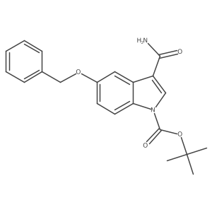 3-(Aminocarbonyl)-5-(phenylmethoxy)-1H-indole-1-carboxylic acid 1,1-dimethylethyl ester Structure