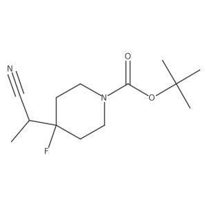 1-Piperidinecarboxylic acid, 4-(1-cyanoethyl)-4-fluoro-, 1,1-dimethylethyl ester Structure