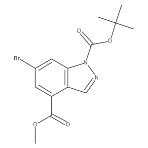 1-(Tert-butyl) 4-methyl 6-bromo-1H-indazole-1,4-dicarboxylate结构式