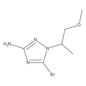 5-bromo-1-(1-methoxypropan-2-yl)-1H-1,2,4-triazol-3-amine结构式