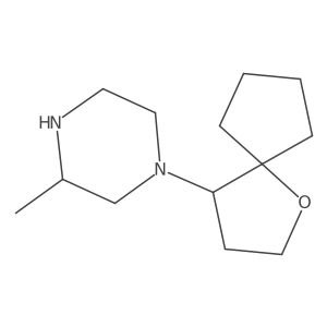 3-Methyl-1-{1-oxaspiro[4.4]nonan-4-yl}piperazine结构式