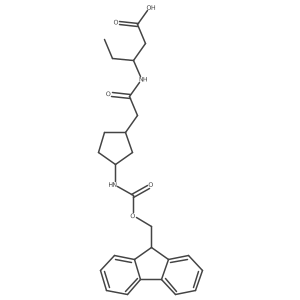 (3S)-3-{2-[3-({[(9H-fluoren-9-yl)methoxy]carbonyl}amino)cyclopentyl]acetamido}pentanoic acid Structure