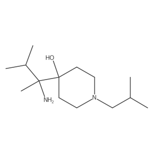 4-(2-Amino-3-methylbutan-2-yl)-1-(2-methylpropyl)piperidin-4-ol结构式
