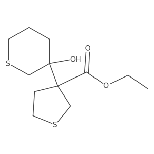Ethyl 3-(3-hydroxythian-3-yl)thiolane-3-carboxylate结构式