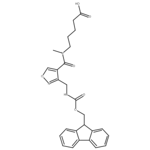 5-(1-{3-[({[(9H-fluoren-9-yl)methoxy]carbonyl}amino)methyl]-1,2-oxazol-4-yl}-N-methylformamido)pentanoic acid结构式