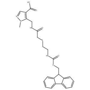 5-[(2-{[2-({[(9H-fluoren-9-yl)methoxy]carbonyl}amino)ethyl]sulfanyl}acetamido)methyl]-1-methyl-1H-pyrazole-4-carboxylic acid Structure
