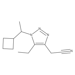 2-[1-(1-cyclobutylethyl)-5-ethyl-1H-1,2,3-triazol-4-yl]acetonitrile结构式