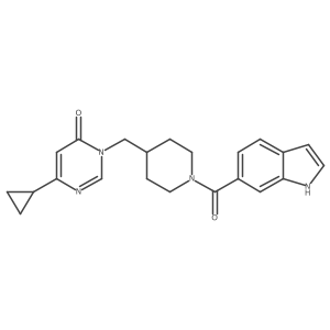6-cyclopropyl-3-{[1-(1H-indole-6-carbonyl)piperidin-4-yl]methyl}-3,4-dihydropyrimidin-4-one结构式