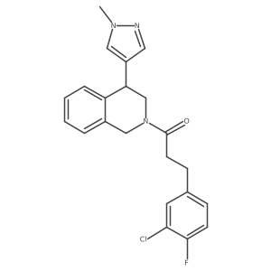 3-(3-chloro-4-fluorophenyl)-1-(4-(1-methyl-1H-pyrazol-4-yl)-3,4-dihydroisoquinolin-2(1H)-yl)propan-1-one结构式