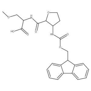 (2S)-2-{[(2RS,3SR)-3-({[(9H-fluoren-9-yl)methoxy]carbonyl}amino)oxolan-2-yl]formamido}-3-methoxypropanoic acid结构式