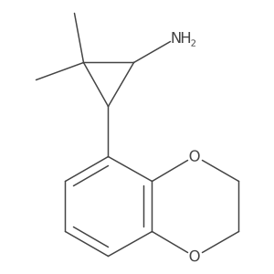 rac-(1R,3R)-3-(2,3-dihydro-1,4-benzodioxin-5-yl)-2,2-dimethylcyclopropan-1-amine结构式