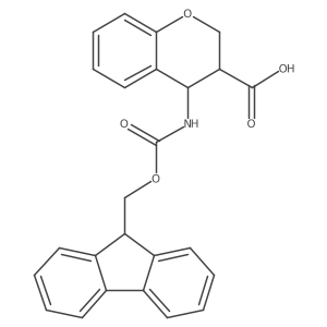 rac-(3R,4S)-4-({[(9H-fluoren-9-yl)methoxy]carbonyl}amino)-3,4-dihydro-2H-1-benzopyran-3-carboxylic acid结构式