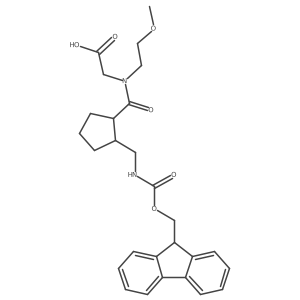 rac-2-{1-[(1R,2S)-2-[({[(9H-fluoren-9-yl)methoxy]carbonyl}amino)methyl]cyclopentyl]-N-(2-methoxyethyl)formamido}acetic acid Structure