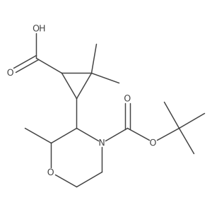 (1RS,3RS)-3-[(2R)-4-[(tert-butoxy)carbonyl]-2-methylmorpholin-3-yl]-2,2-dimethylcyclopropane-1-carboxylic acid结构式