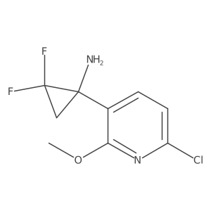 1-(6-Chloro-2-methoxypyridin-3-yl)-2,2-difluorocyclopropan-1-amine结构式