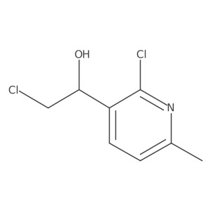 2-Chloro-1-(2-chloro-6-methylpyridin-3-yl)ethan-1-ol结构式