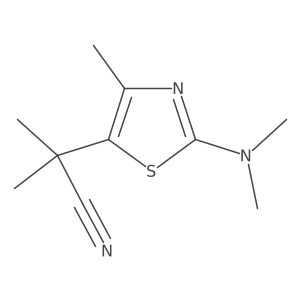 2-[2-(Dimethylamino)-4-methyl-1,3-thiazol-5-yl]-2-methylpropanenitrile结构式