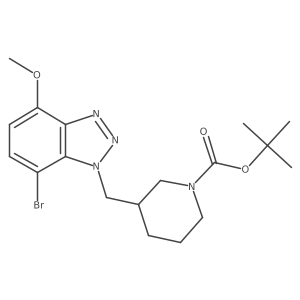 tert-butyl 3-[(7-bromo-4-methoxy-1H-1,2,3-benzotriazol-1-yl)methyl]piperidine-1-carboxylate Structure